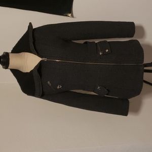 Warm wool black coat